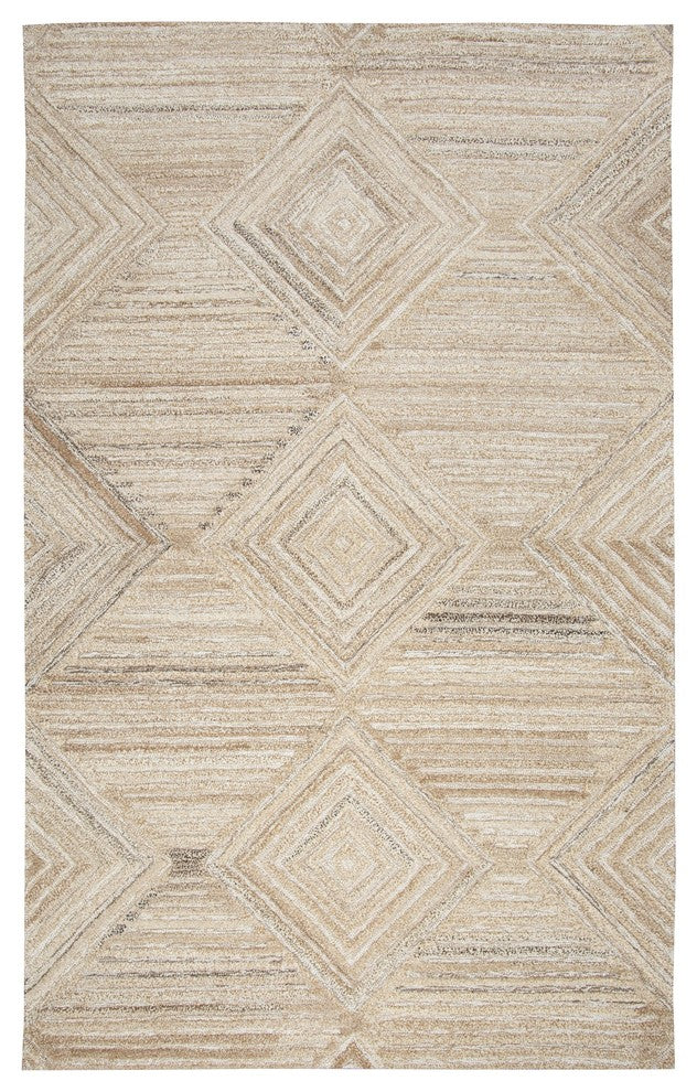 Rizzy Home Suffolk SK335A Tan Geometric/Solid Area Rug, Rectangular 9'x12'