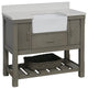 Charlotte 42" Bathroom Vanity, Weathered Gray, Quartz