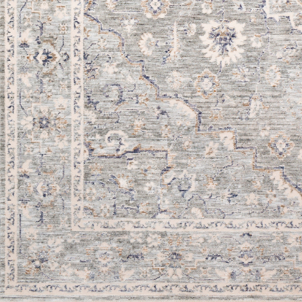 Surya Palazzo PZL-2300 3'3"x10' Rug, Taupe/Denim/Navy/Cream/White/Blush