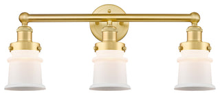 Canton 3-Light 23" Bath Vanity Light, Satin Gold Finish, Matte White Shade