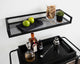 Blex Metal and Glass Wall Shelf, Black 24x8x3