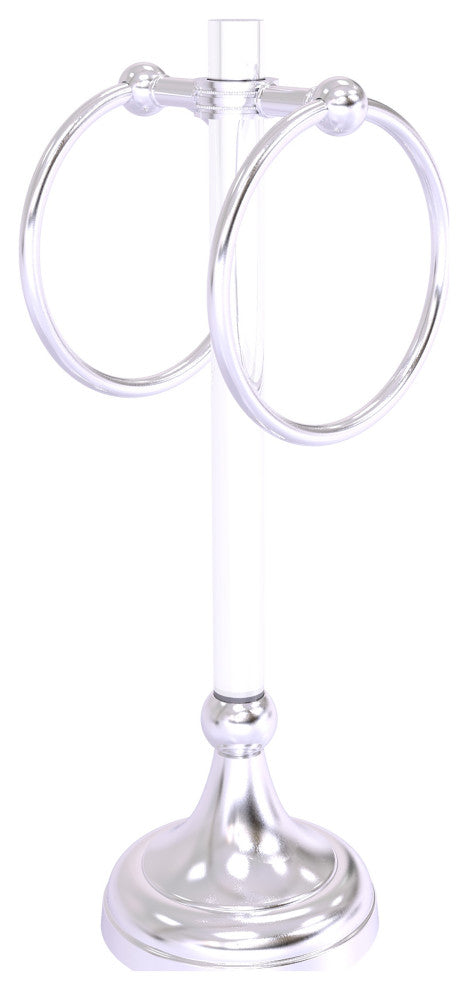 Pacific Grove 2 Ring Vanity Towel Ring with Dotted Accents, Satin Chrome