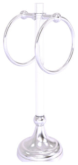 Pacific Grove 2 Ring Vanity Towel Ring with Dotted Accents, Satin Chrome