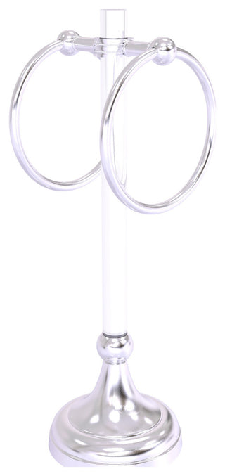Pacific Grove 2 Ring Vanity Towel Ring with Dotted Accents, Satin Chrome