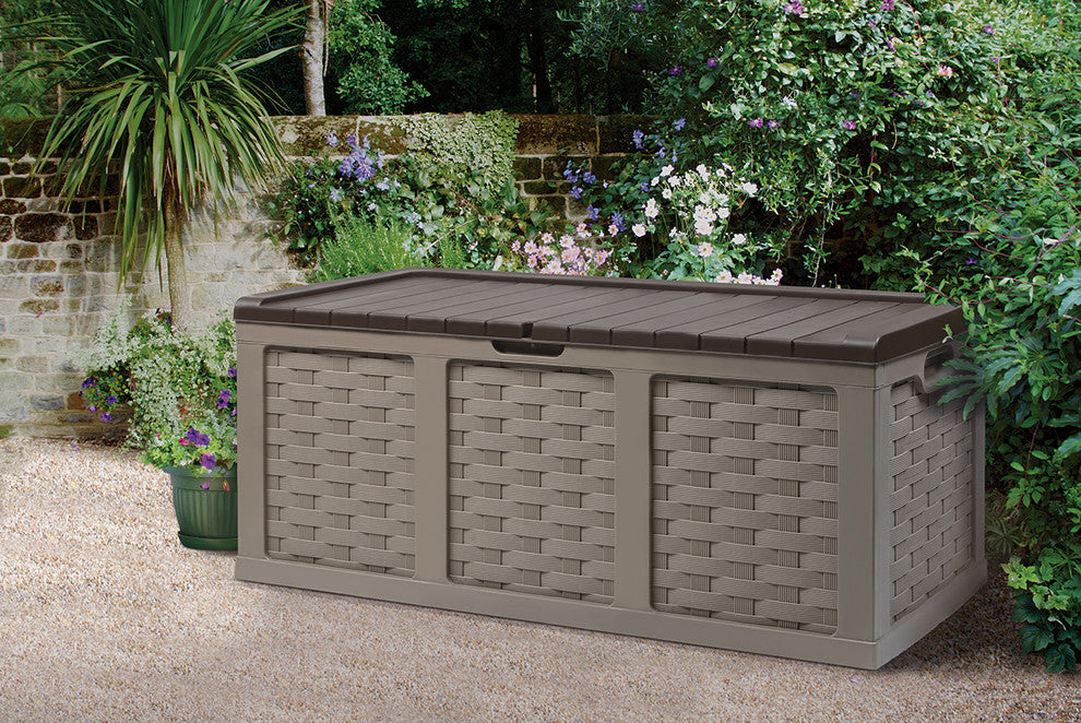 Starplast 153 Gallon Plastic Deck Box, Mocha Brown