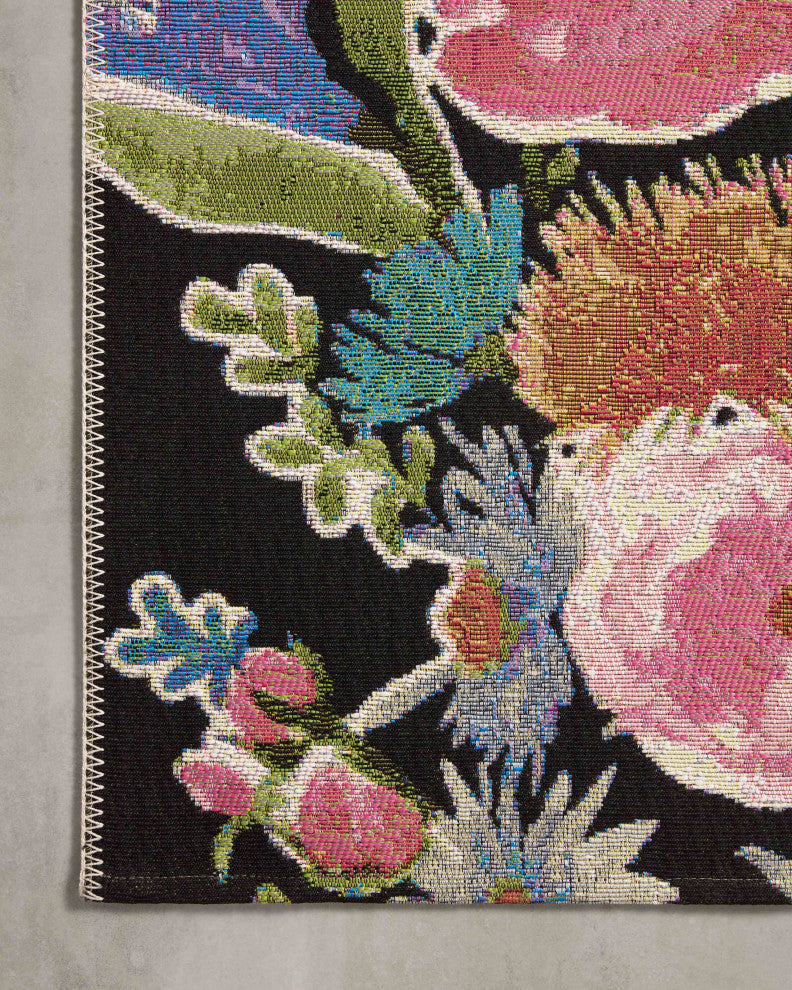 Loloi II Botanical Black/Multi 5'3"x7'8" Area Rug
