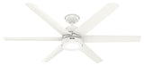 Hunter 60" Skysail Fresh White Wet Rated Ceiling Fan, LED Kit, Remote