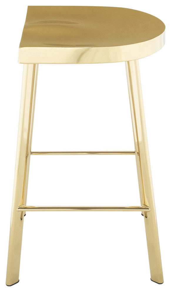 Icon Stainless Steel Stool, Gold, Counter Height