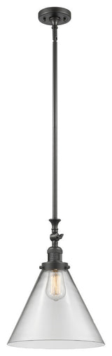X-Large Cone 1-Light Mini Pendant, Oil Rubbed Bronze, Clear