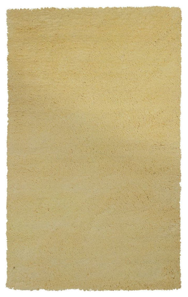 KAS Bliss 1574 Canary Yellow Shag Area Rug, 5' x 7'