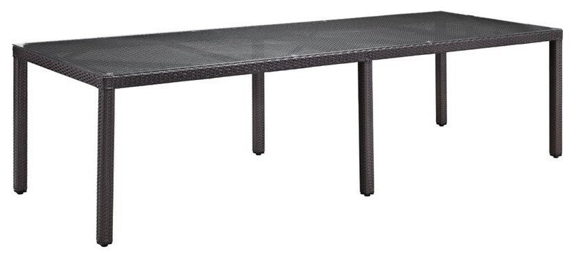 Modway Convene 11 Piece Outdoor Patio Dining Set, Espresso Peridot