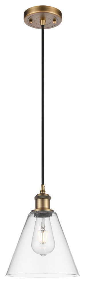 Innovations 516-1P-BB-GBC-82 1-Light Mini Pendant, Brushed Brass