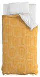Deny Designs Julia Da Rocha Dahlias Yellow Comforter, Twin Xl