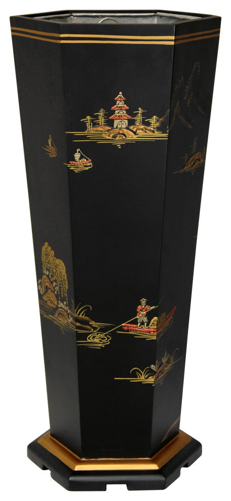 Black Landscape Umbrella Stand