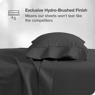 Bare Home 1800 Microfiber Sheet Set, Black, Twin