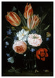 "Tulips and Roses In A Glass Vase" Paper Print by Jan Van Kessel, 17"x24"