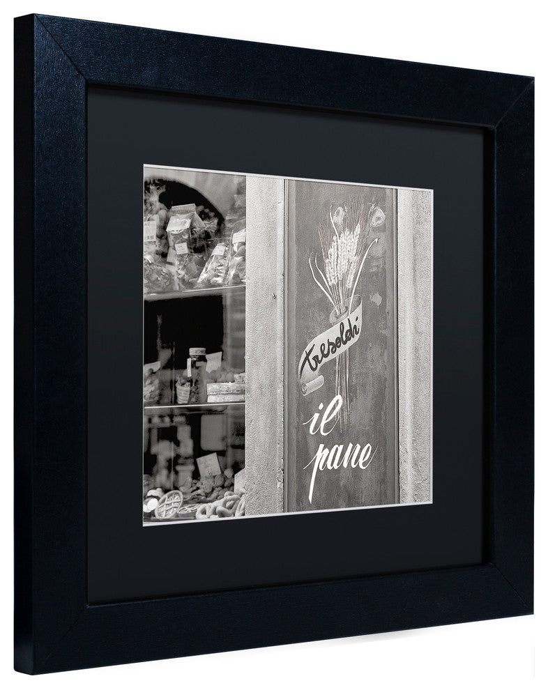 Alan Blaustein ''Il Pane I'' Art, Black Frame, Black Mat, 11x11