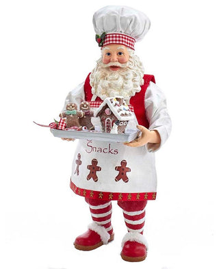 11" Fabriche Gingerbread Chef Santa