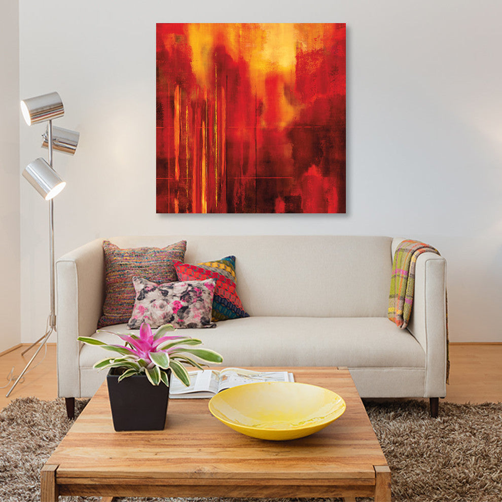 "Red Zone II" by Brent Nelson, Canvas Print, 18"x18"