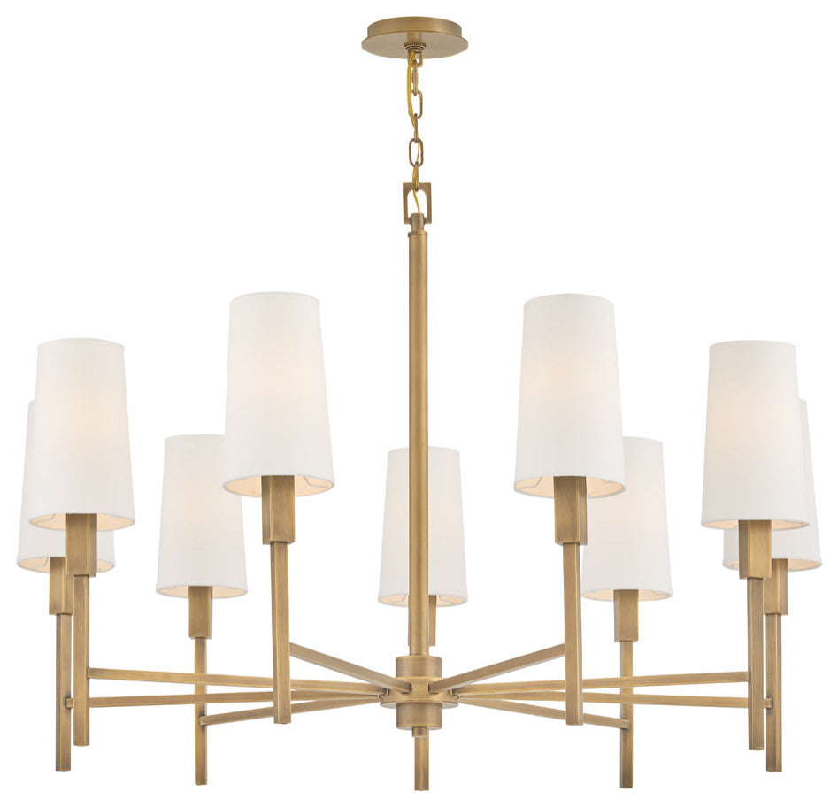 Hinkley Lighting 46456 Fenwick 9 Light 42"W Chandelier - Heritage Brass