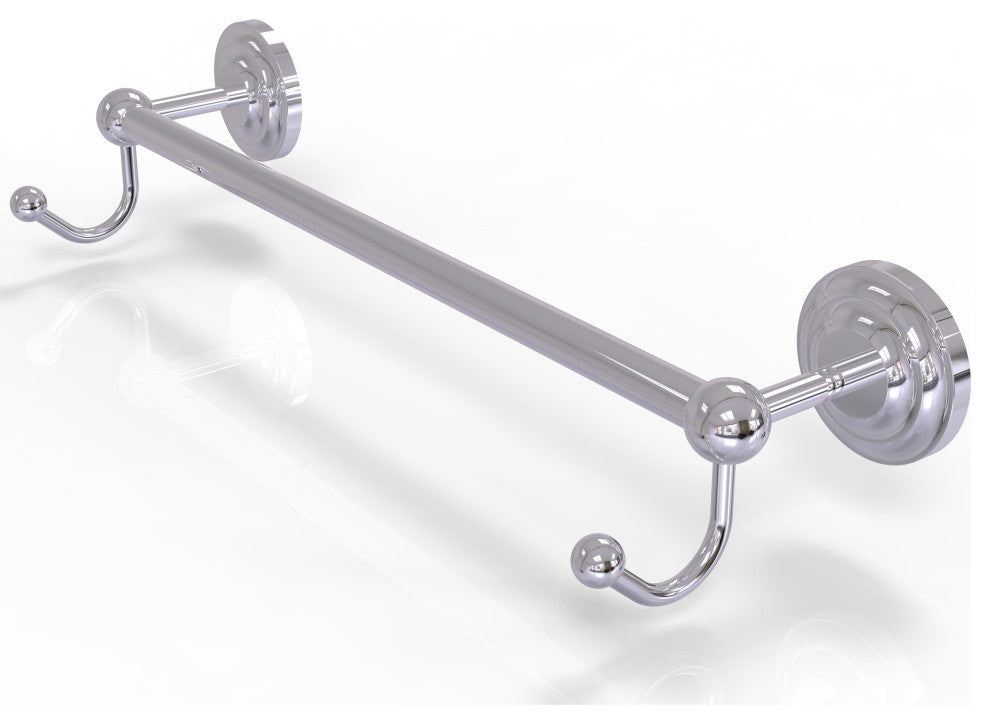 Prestige Que New 18" Towel Bar with Integrated Hooks, Polished Chrome