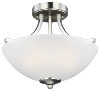 Geary Small 2-Light Semi-Flush Convertible Pendant, Brushed Nickel