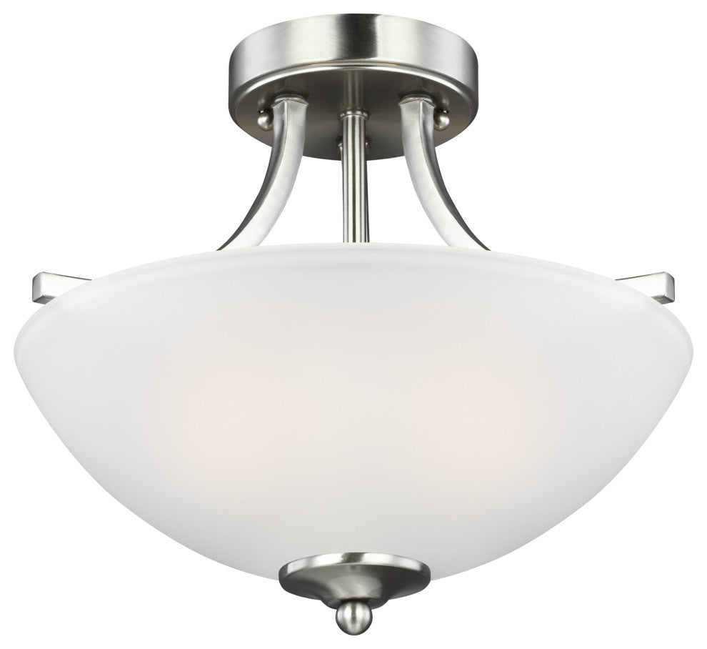Geary Small 2-Light Semi-Flush Convertible Pendant, Brushed Nickel