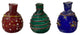 3 Piece Distressed Look Color Glass Small Bottle Vase Display Hws2463