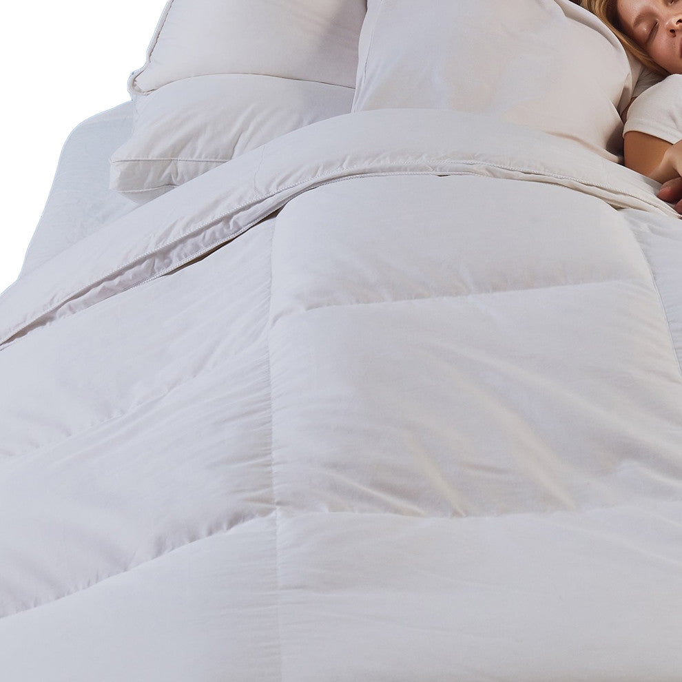 Individualized Warmth Duet Goose Comforter, White, Full/Queen