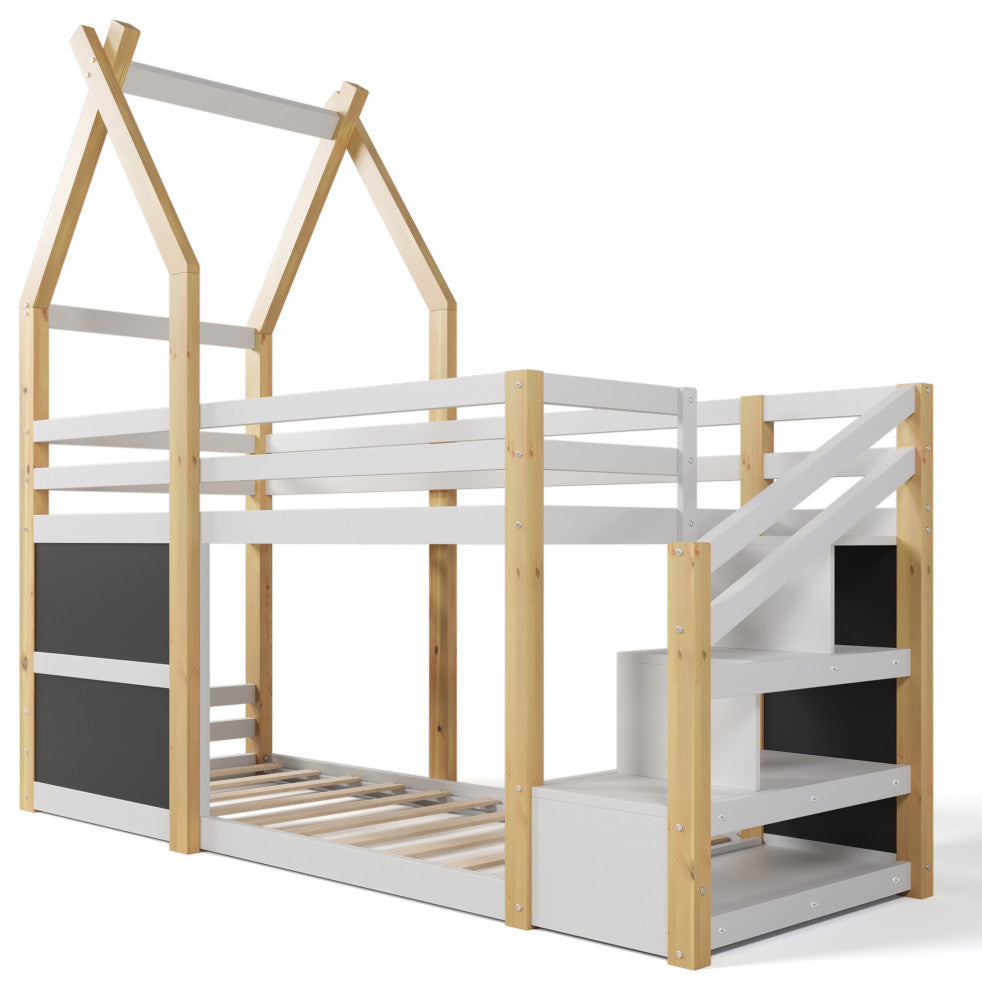 Gewnee Twin over Twin House Bunk Bed