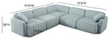 Travie Modular L-Sectional, Light Green