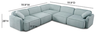 Travie Modular L-Sectional, Light Green