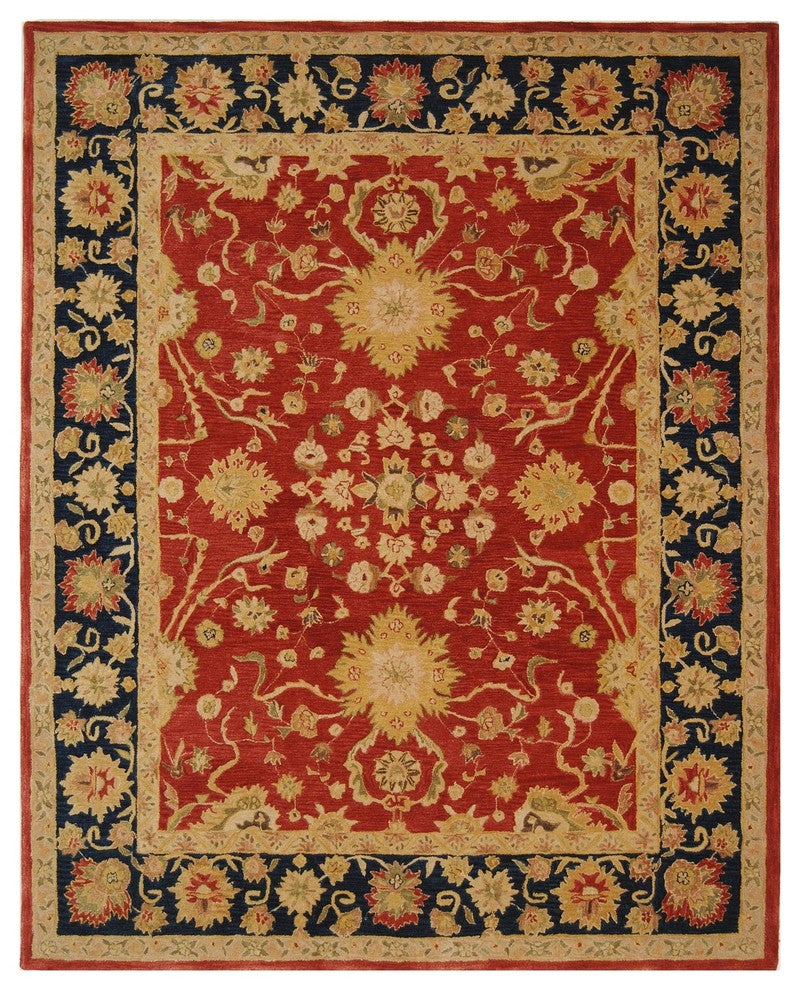 Safavieh Anatolia An517A Rug, Red/Navy, 8'0"x8'0" Round