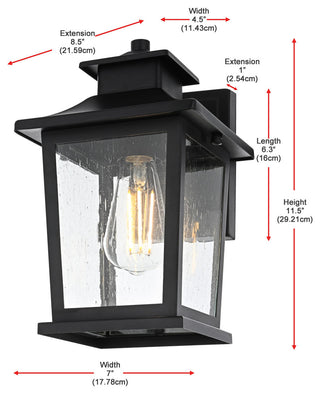 Home Living 7" Outdoor Wall Sconce, Black