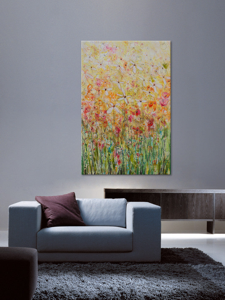 "Daisy Chain 22" Painting Print on Wrapped Canvas, 30x45