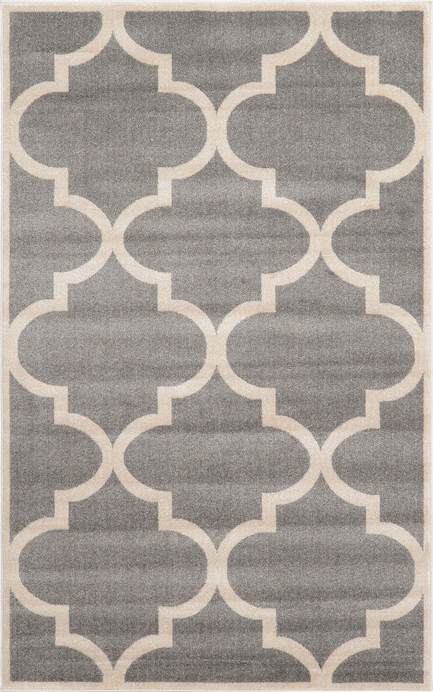 Rug Unique Loom Trellis Gray Rectangular 5' 0 x 8' 0