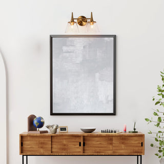 LNC 14" 2-Light Polished Gold With Seeded Glass Modern Vanity Light