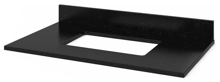 Adler Transitional 36" Black Vanity, Black Granite Vanity Top