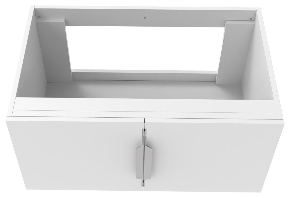 CastelloUSA Alpine 30" Wall Mounted Vanity, Base Only, White, Brushed Nickel
