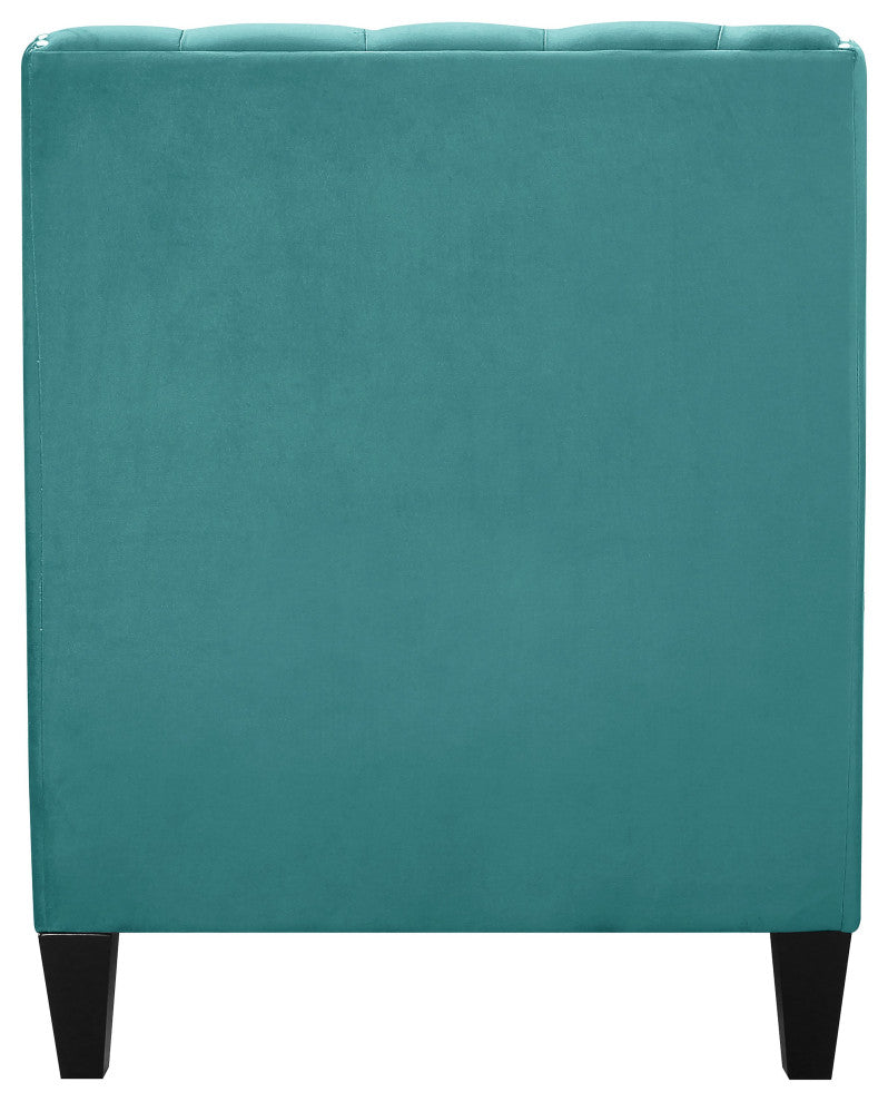Norway Tufted Accent Chair with Nailhead Trim, Teal