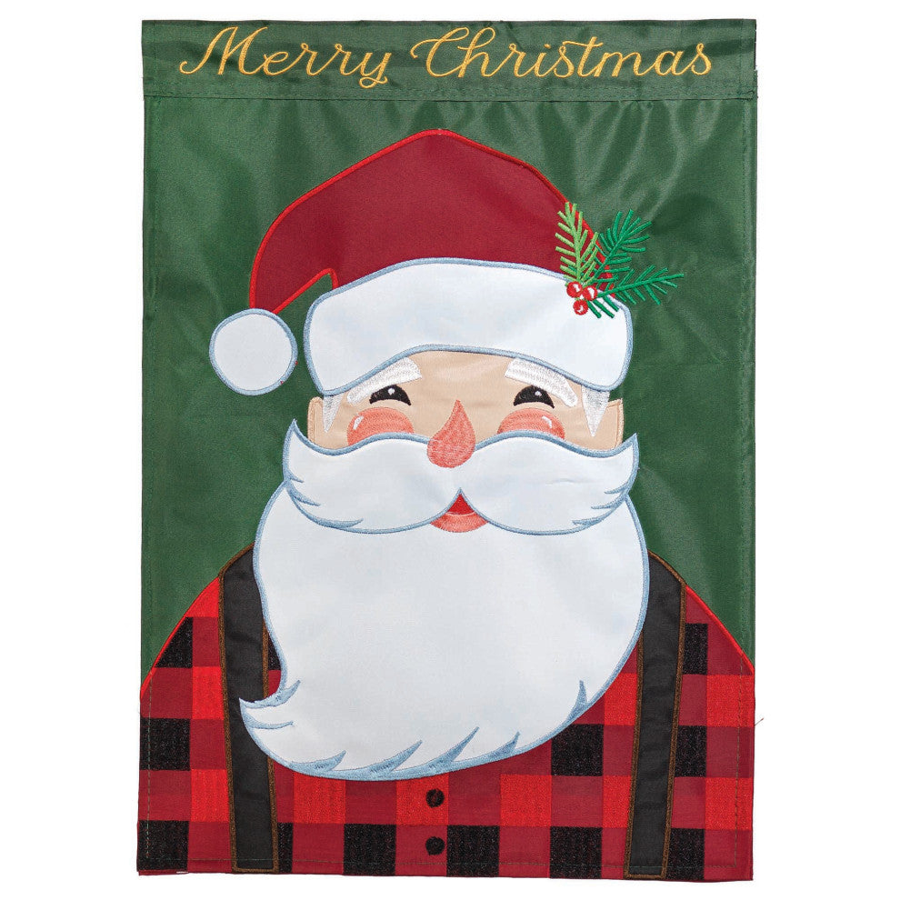 Santa Merry Double Applique Large Flag
