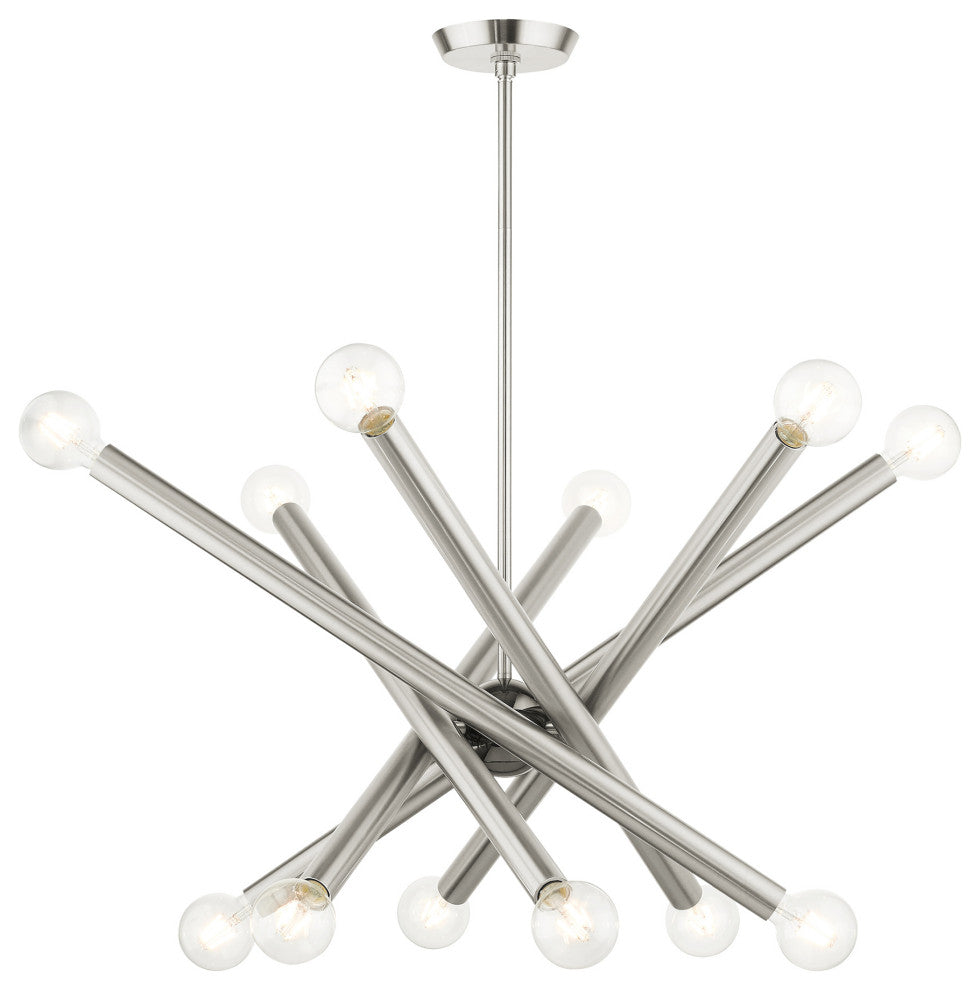 Brushed Nickel Modern, Urban, Sputnik, Dynamic, Timeless Chandelier
