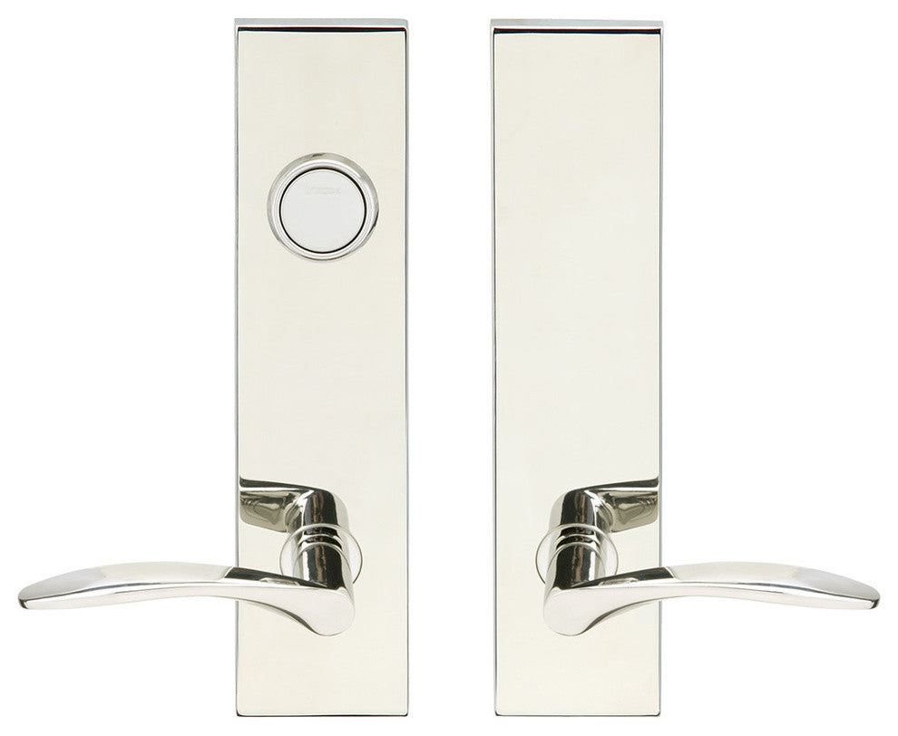 Crest Lever, Tubular Dummy Entry With Dummy Cylinder, Polished Stainless Steel