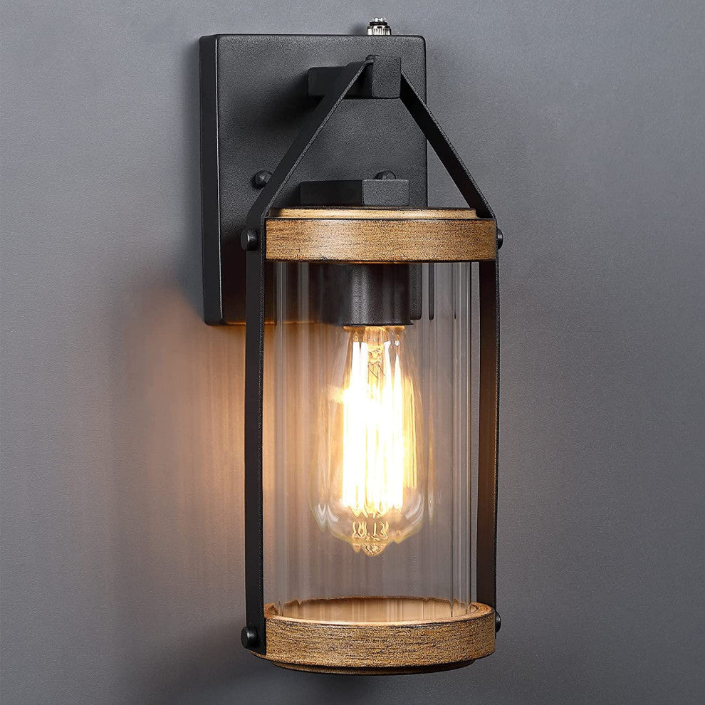 2 Pack Dusk to Dawn Outdoor Wall Light Fixture Exterior Lantern Wall Sconce