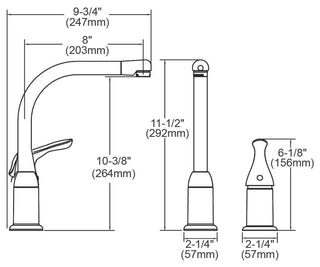 LK3000CR Everyday Kitchen Deck Mount Faucet with Remote Lever Handle, Chrome