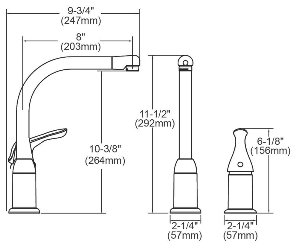 LK3000CR Everyday Kitchen Deck Mount Faucet with Remote Lever Handle, Chrome