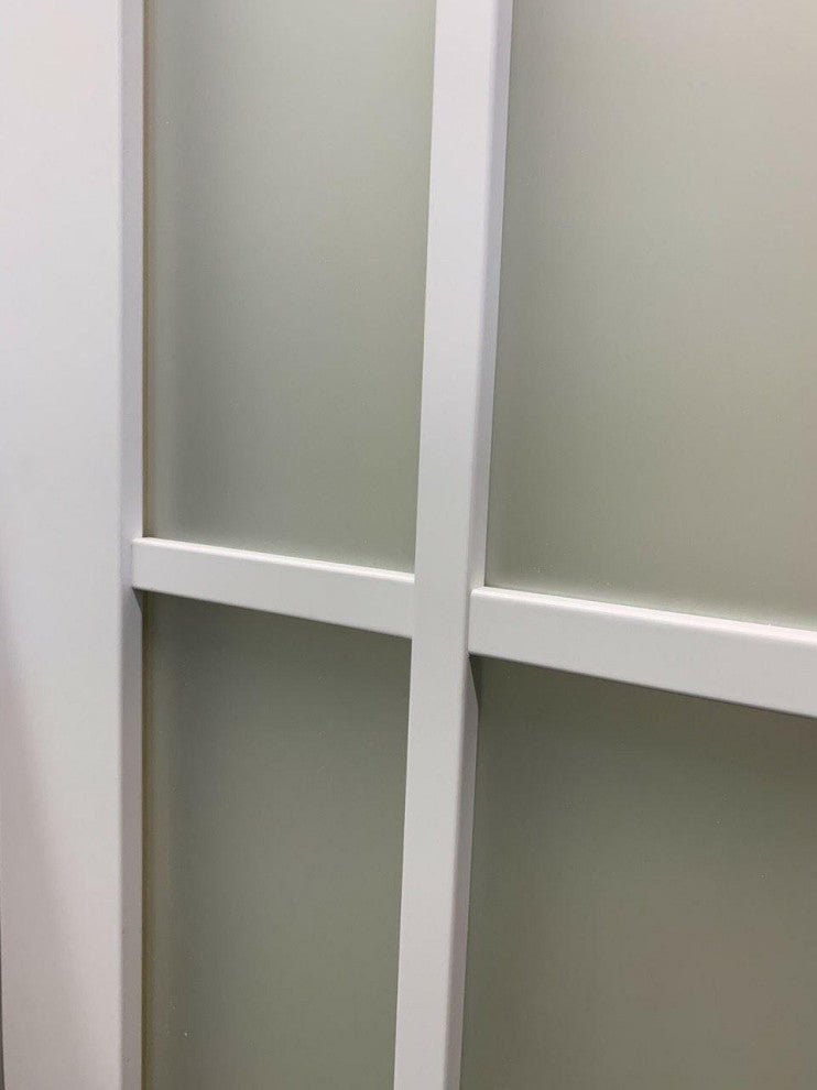 Sliding Closet Glass Bypass Doors | Felicia 3309 Matte White |, 48" X 80"