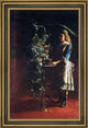 Eastman Johnson Watering Flowers  Framed Premium Canvas Print, 18"x27"