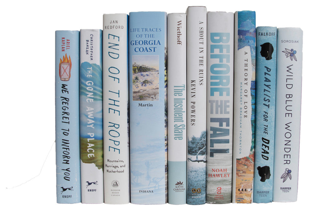 Decorative Books - Nautical Dust Jacket Book Bundle - 1 foot of Blue Books