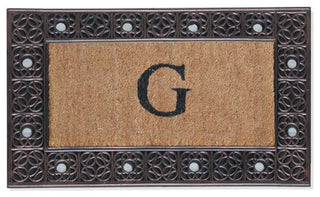 A1HC First Impression Rubber and Coir Decorative Tray Doormat 18"x30", G